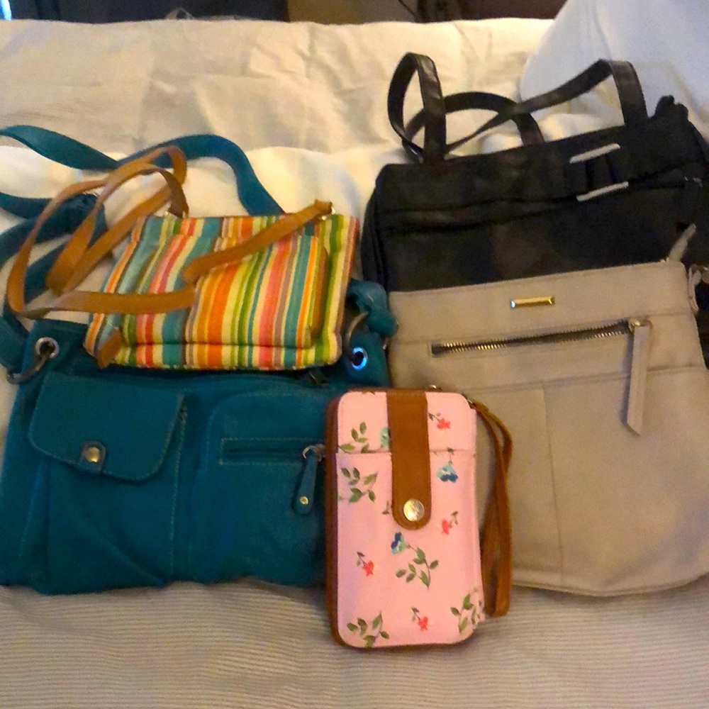 assorted purses